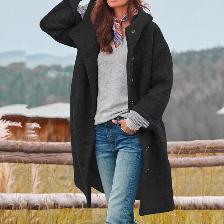 Damen Wintermantel Mit Langer Eleganter Silhouette