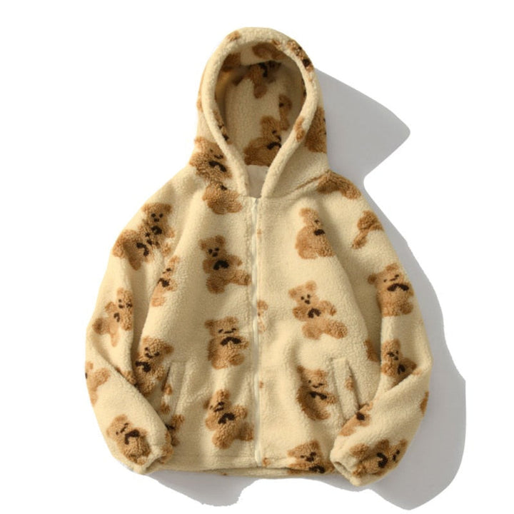 Damen-Plüschjacke mit langen Ärmeln und praktischem, bequemem Schnitt