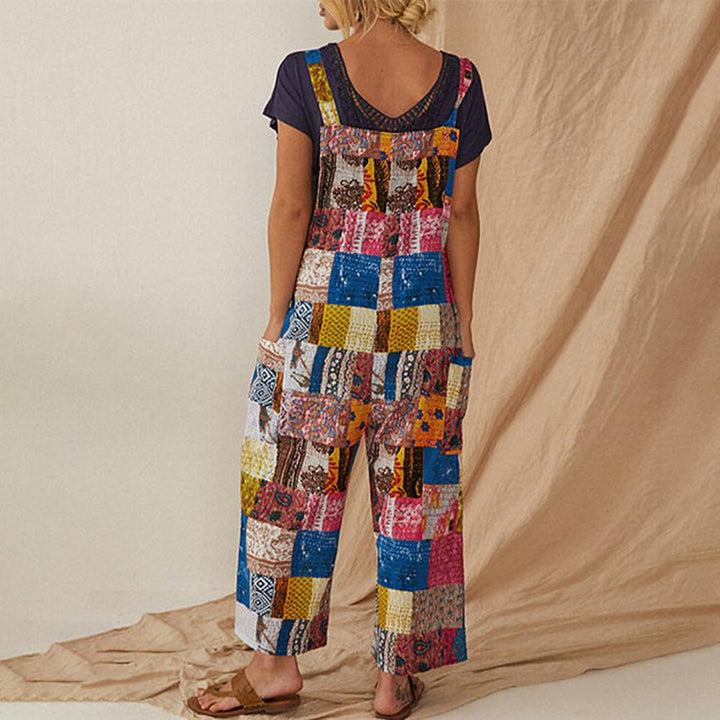 Sophie - Vintage-Print Weites Bein Jumpsuit