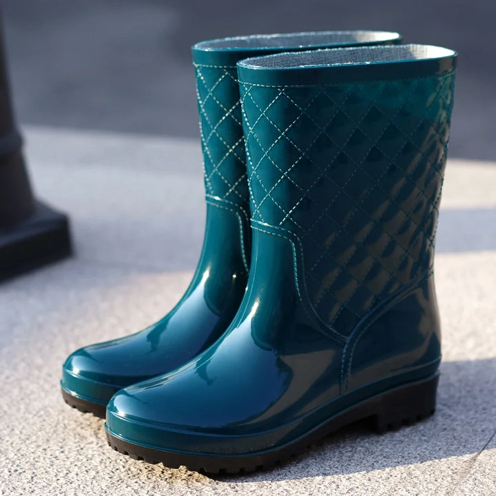 Paar Damen-Regenstiefel mit elastischem Verschluss