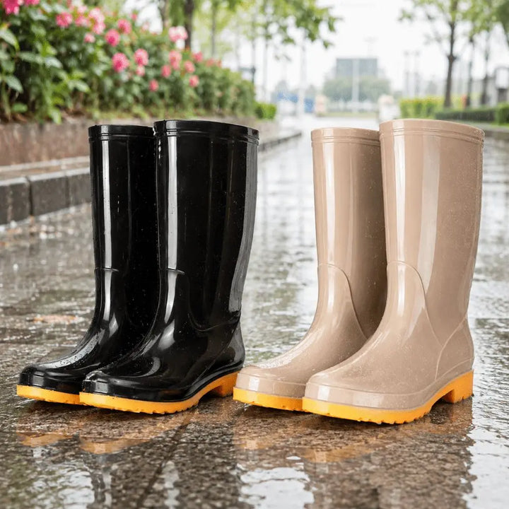 Detailansicht der rutschfesten Sohle der Damen-Regenstiefel