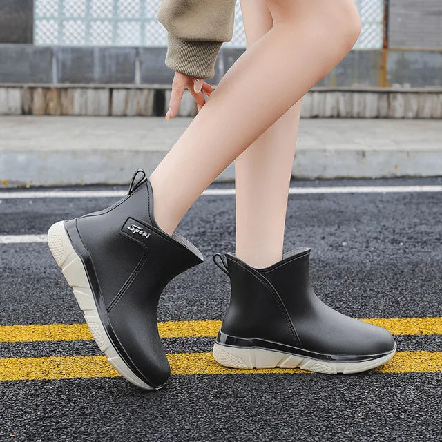 Damen Kurzschaft Gummistiefel Wasserfest
