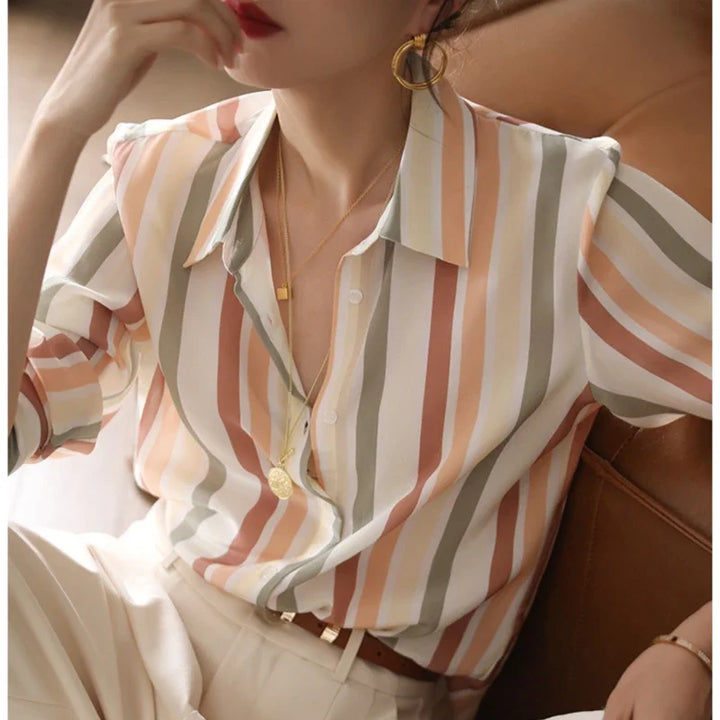 Julia® | Satin-Vintage-Streifenshirt