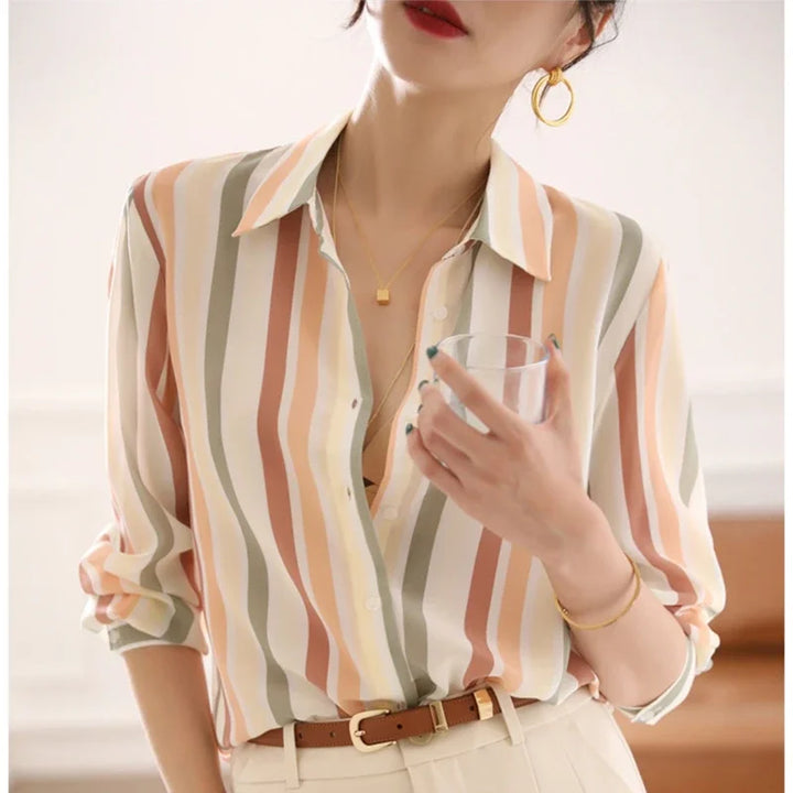 Julia® | Satin-Vintage-Streifenshirt