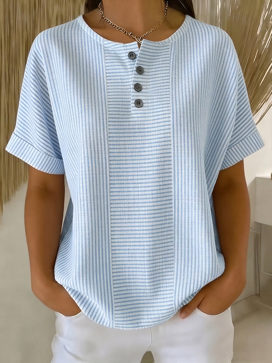 Farbchichte gestreifte Bluse für Damen