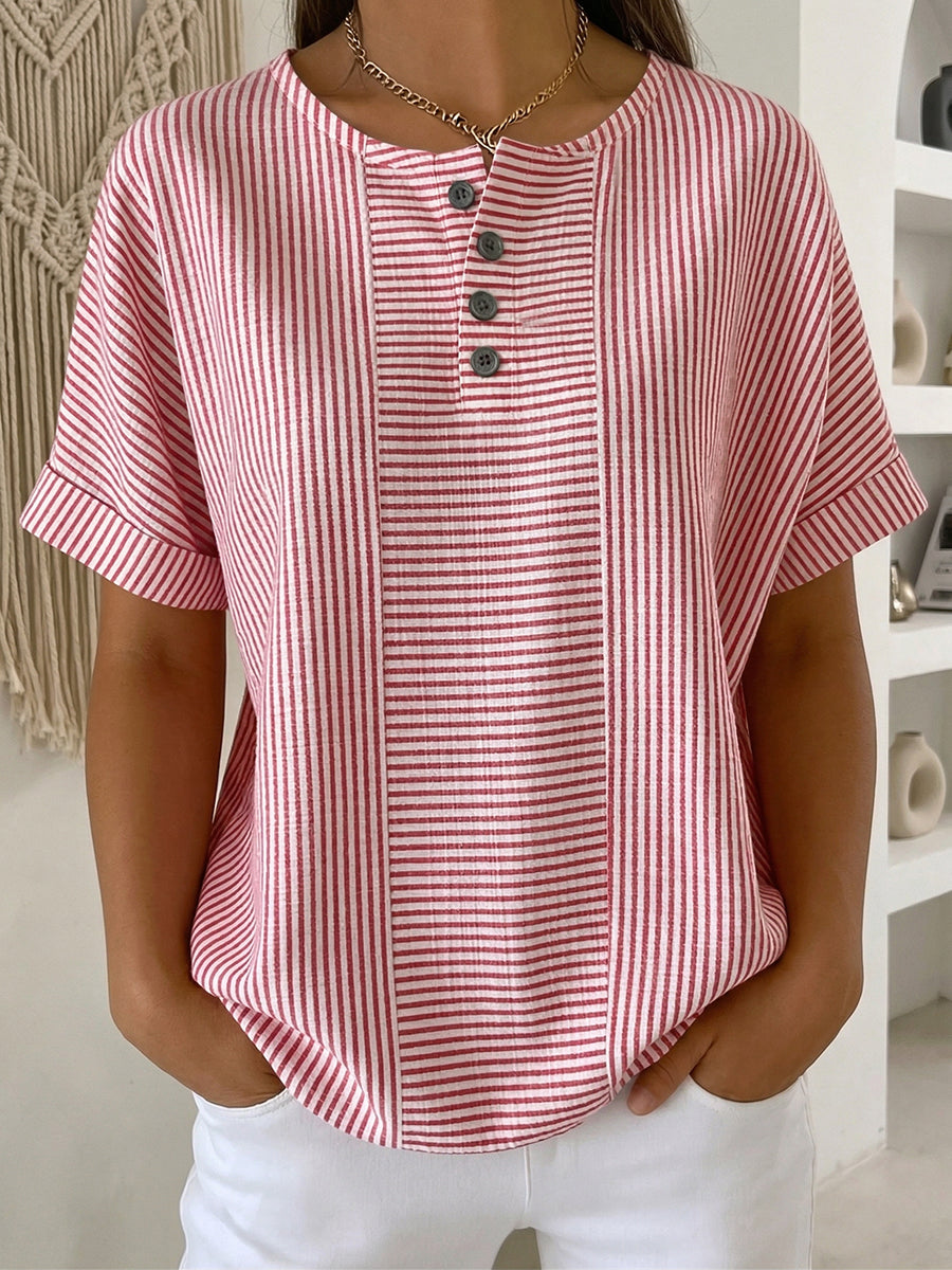 Farbchichte gestreifte Bluse für Damen