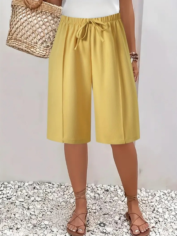 Damen Shorts Mit Elastischem Bund Und Weiter Passform