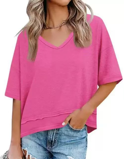 Damen T-Shirt mit luftiger Passform und schlichtem Design