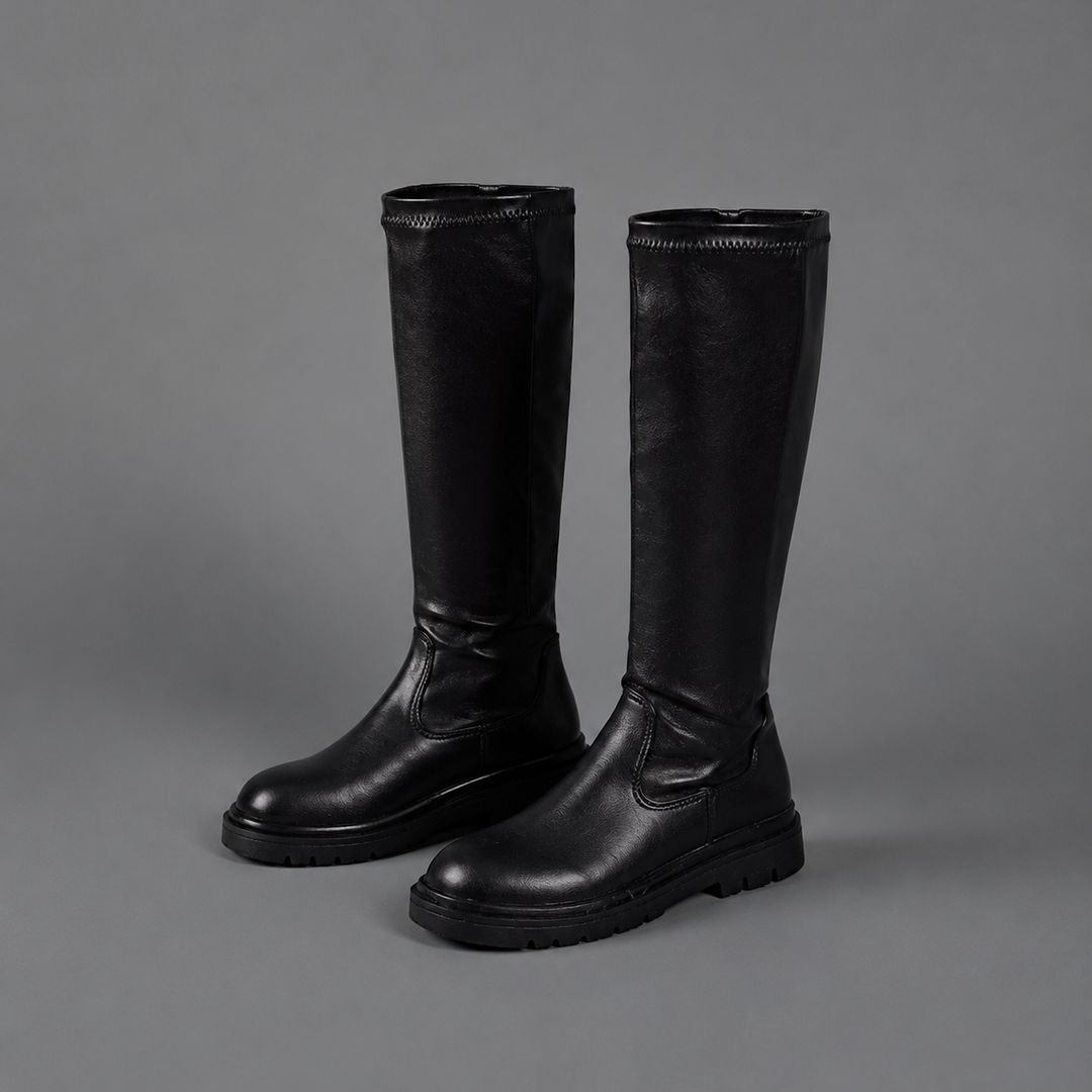 Damen Stiefel In Wadenhöhe Mit Spitzem Zehenbereich