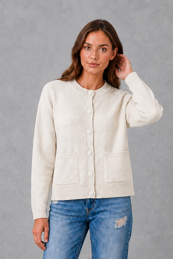 Oversize-Strickjacke für Damen mit lockerem Schnitt und offener Vorderseite