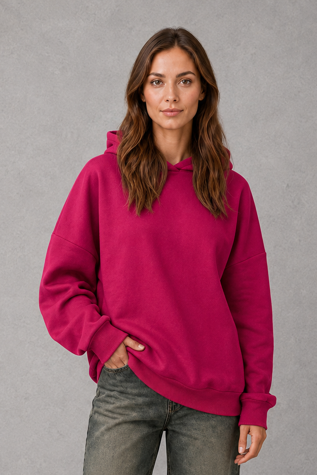 Weicher Fleece-Stoff des Damen Hoodies im Detail