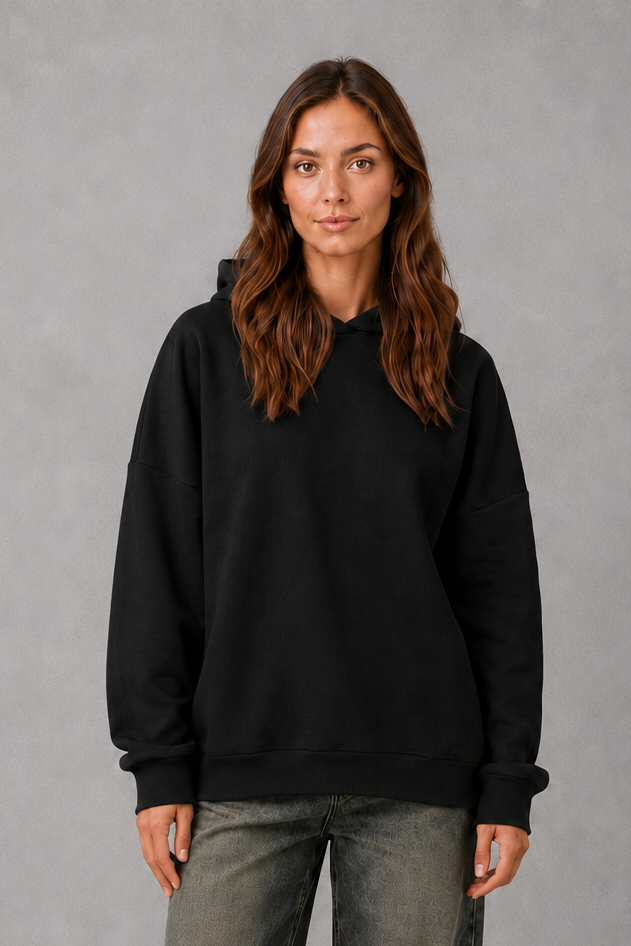 Damen Fleece Hoodie Mit Lockerer Passform