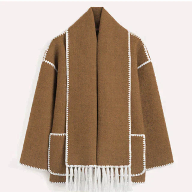 Damen Cape Jacke Mit Schalquasten Im Oversized Schnitt