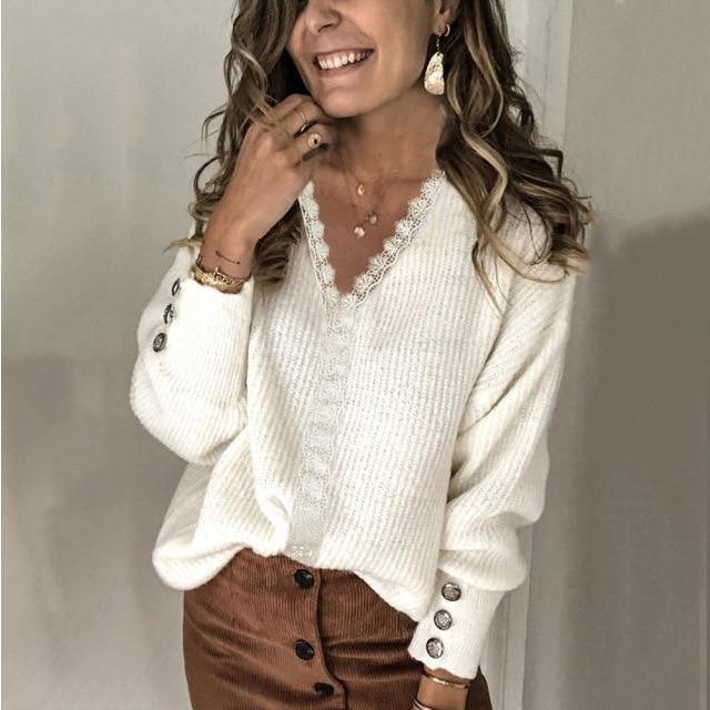 Eleganter lässiger Strickpullover für Damen
