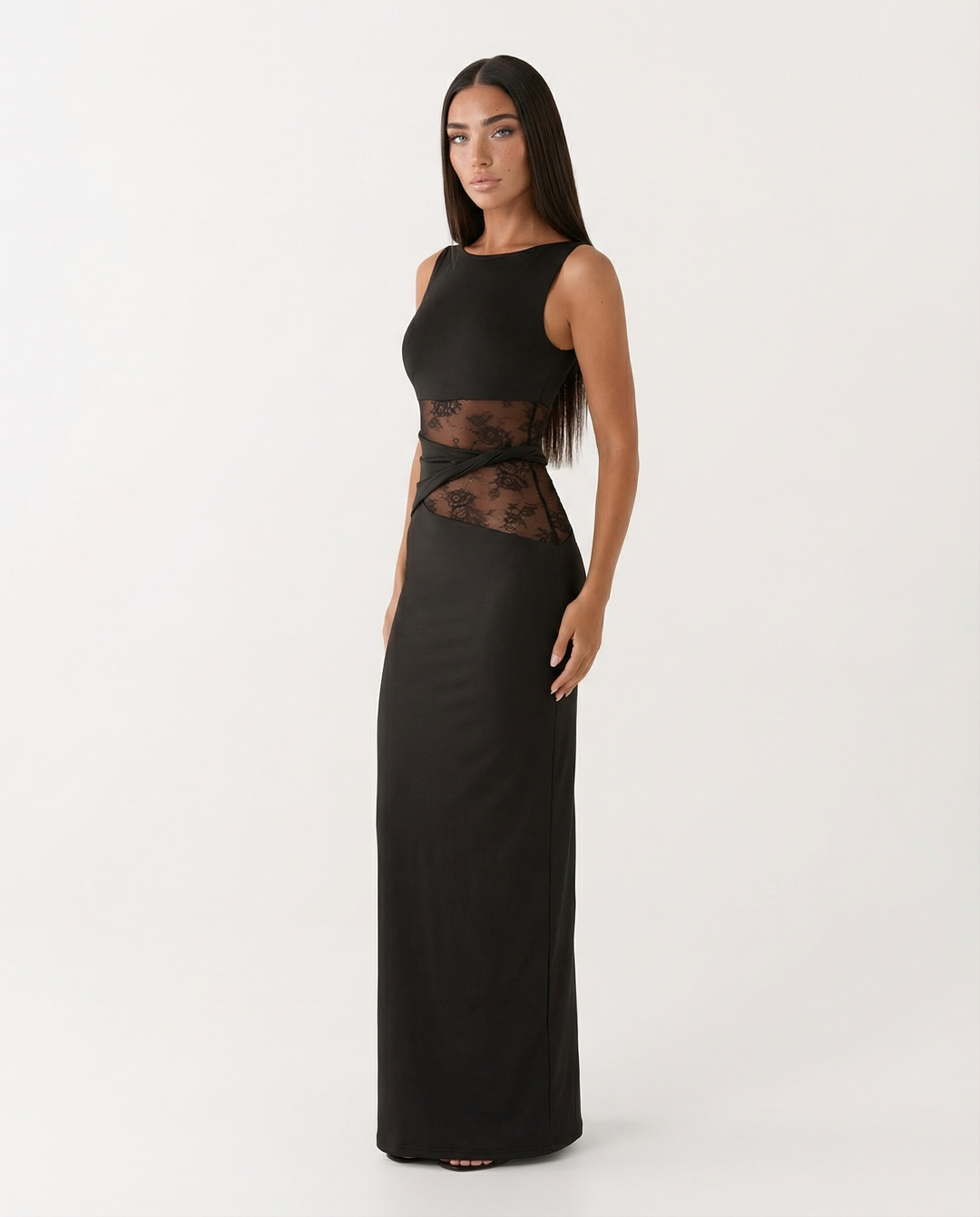 Liliana Ärmelloses Maxi-Kleid mit V-Ausschnitt