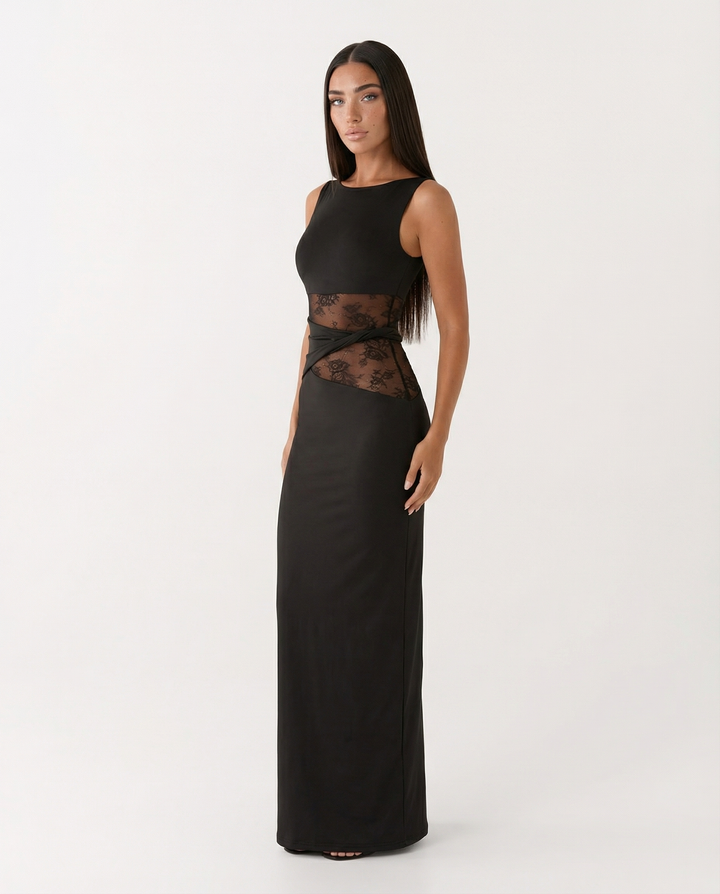 Liliana Ärmelloses Maxi-Kleid mit V-Ausschnitt