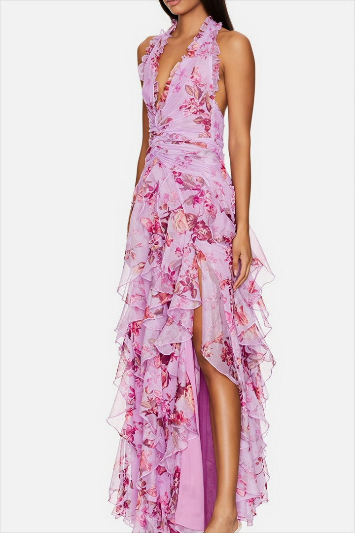 Luftiges Maxikleid für Damen mit romantischem Blumenmuster