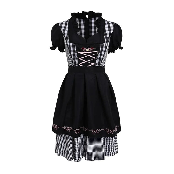 Detailansicht des Schnürmieders am Damen-Dirndl mit traditioneller Trachtenoptik