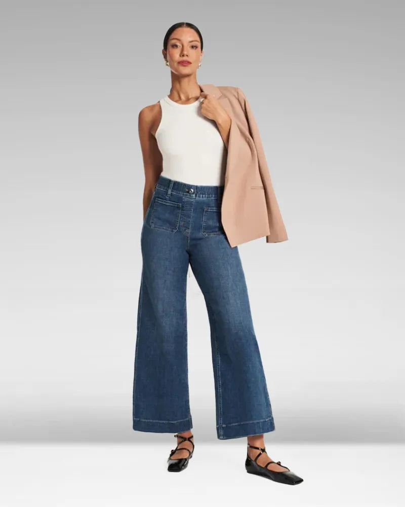 High-Waist Weite Jeans mit weitem Bein