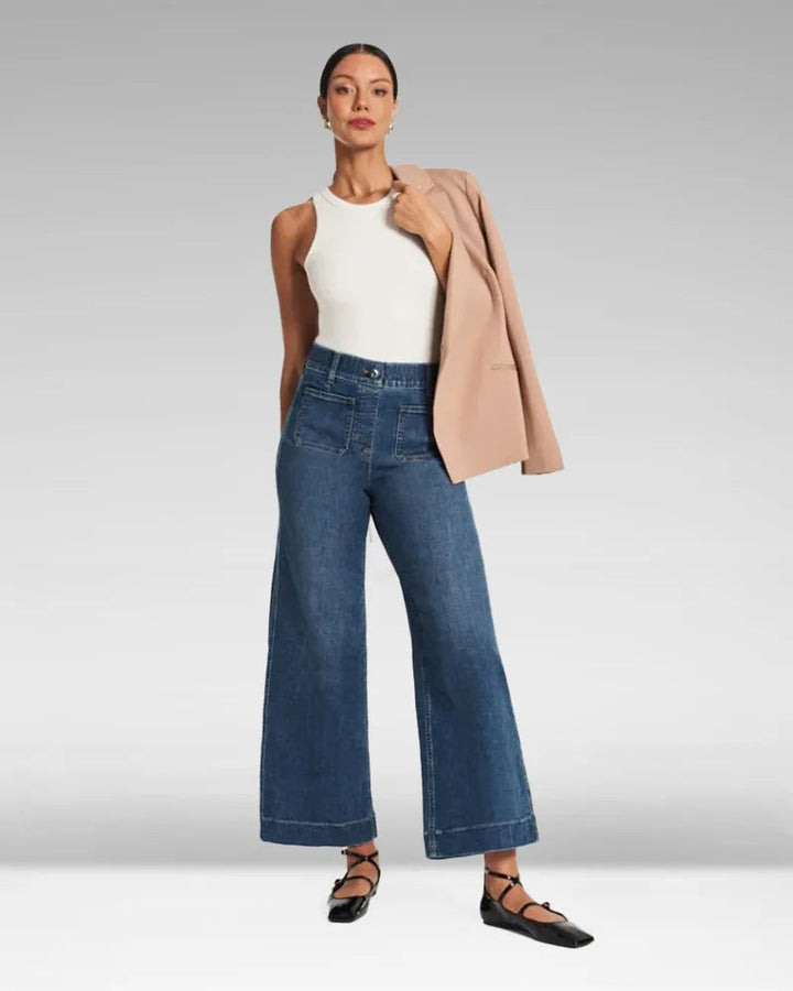 High-Waist Weite Jeans mit weitem Bein