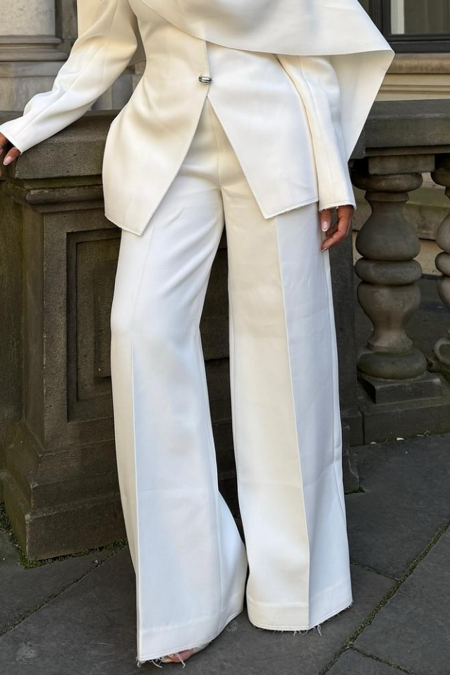 Schickes Cape-Blazer- und Hose mit weitem Bein-Set