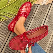 Damen Mary Jane Ballerinas aus Mesh in Rückansicht