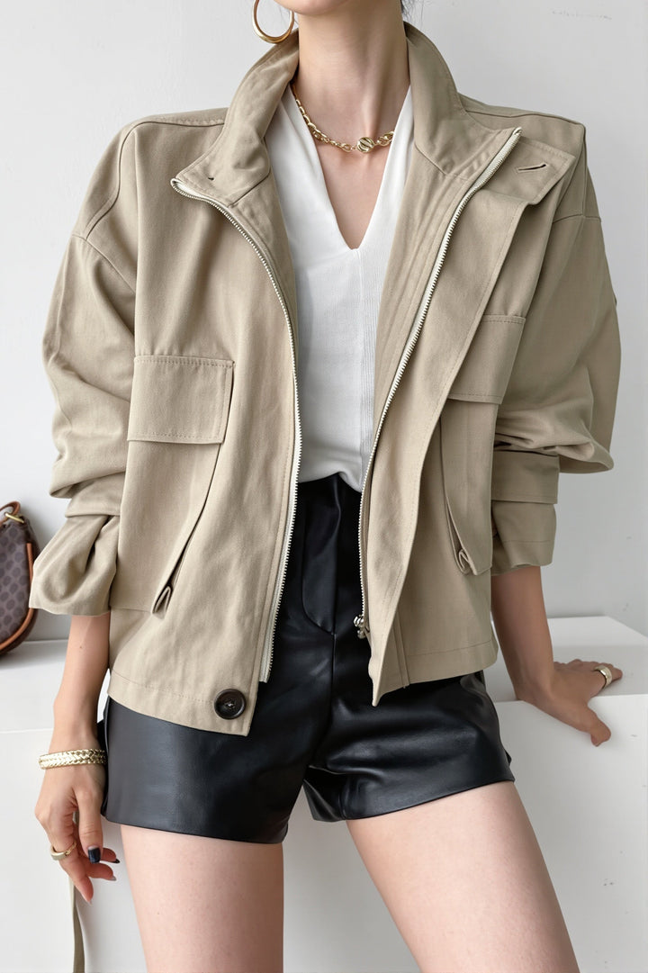 Women's Utility Jacket With Stand-Up Collar