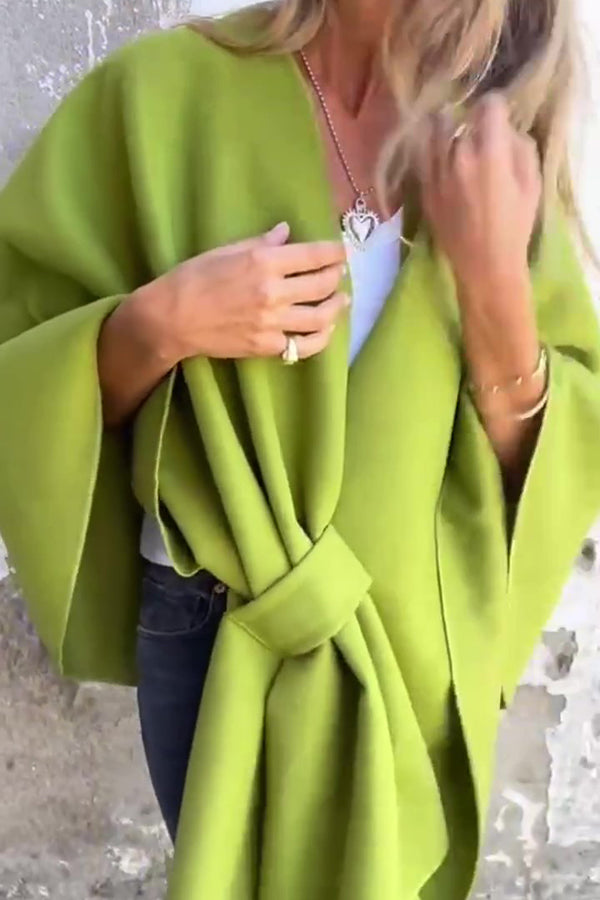 Gemütliche lockere V-Ausschnitt Stola Cape Jacke