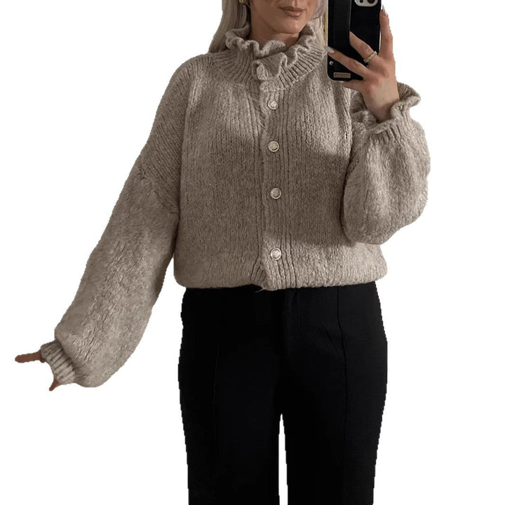 Schicker Damen-Strickjacke mit Knöpfen und stylischem Kragen