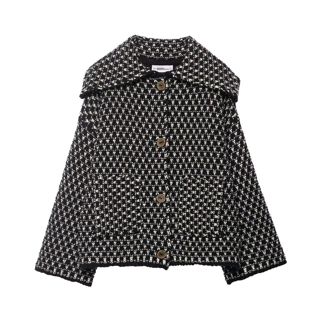 Damen Oversize Jacquard-Strickjacke