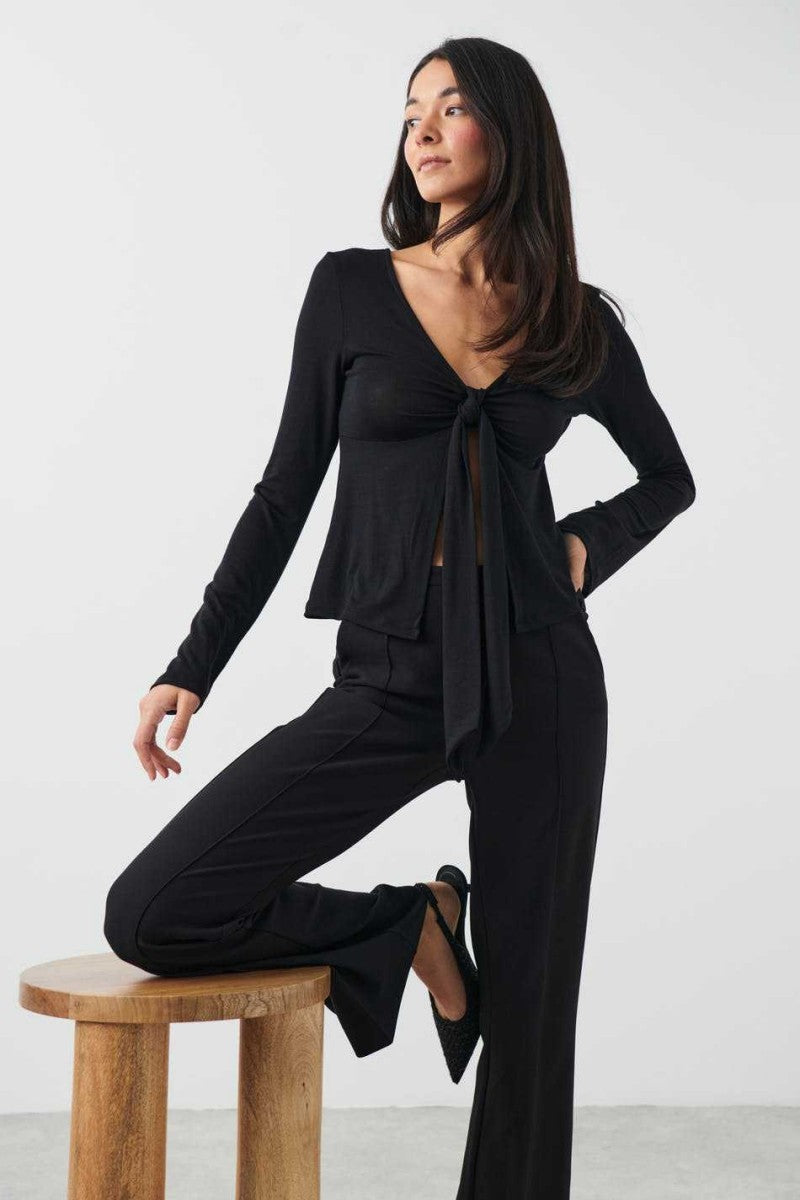 Damen Jessalyn Crop-Top mit Knoten vorne
