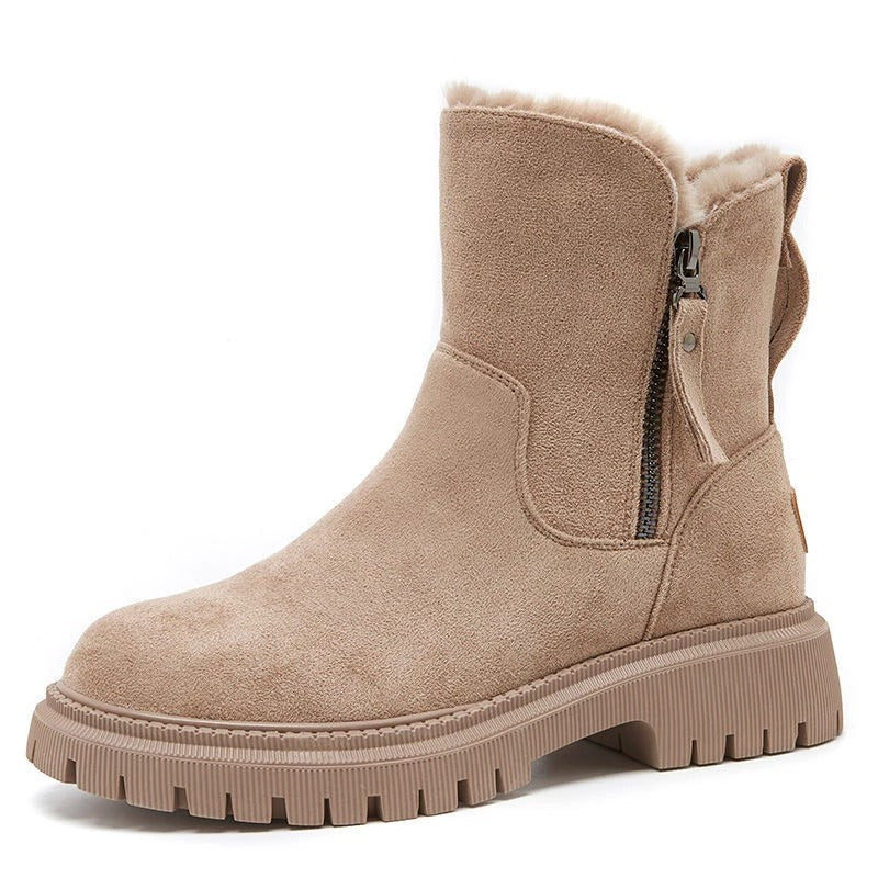 Schicke Ankle Boots mit Wildlederoptik und kuscheligem Fellfutter