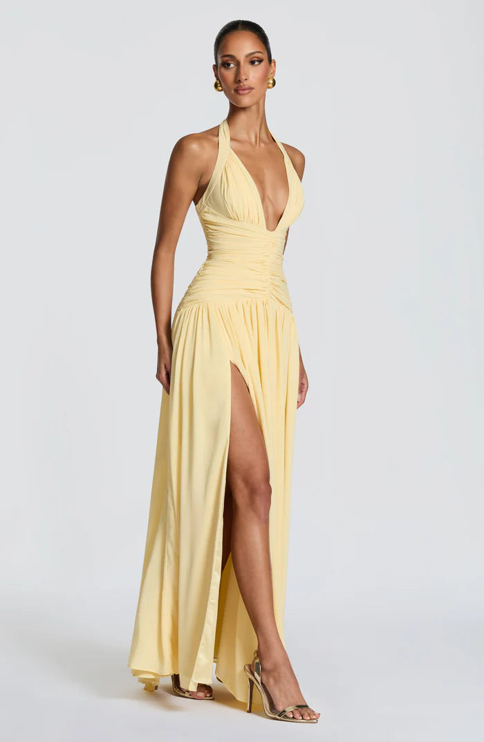Ärmelloses Damen-Maxikleid mit V-Ausschnitt