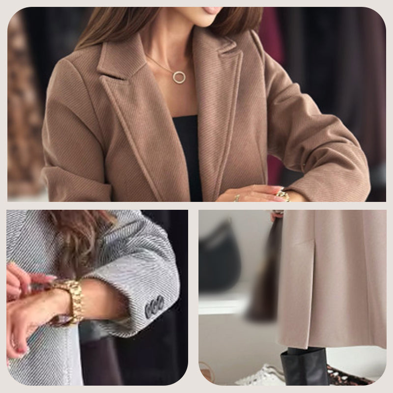 Schicker langer Wintermantel aus Wollmischung für Damen
