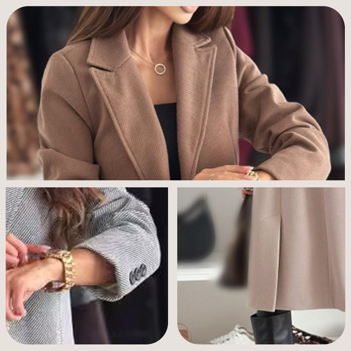 Schicker langer Wintermantel aus Wollmischung für Damen
