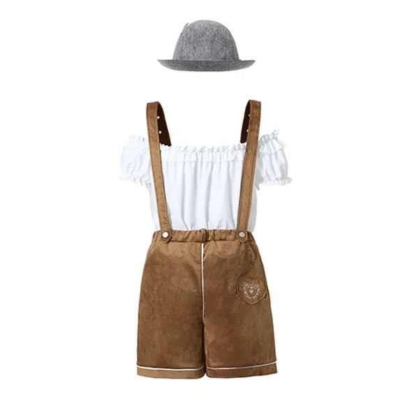 Damen bestickte Samt-Latzshorts in Bronze