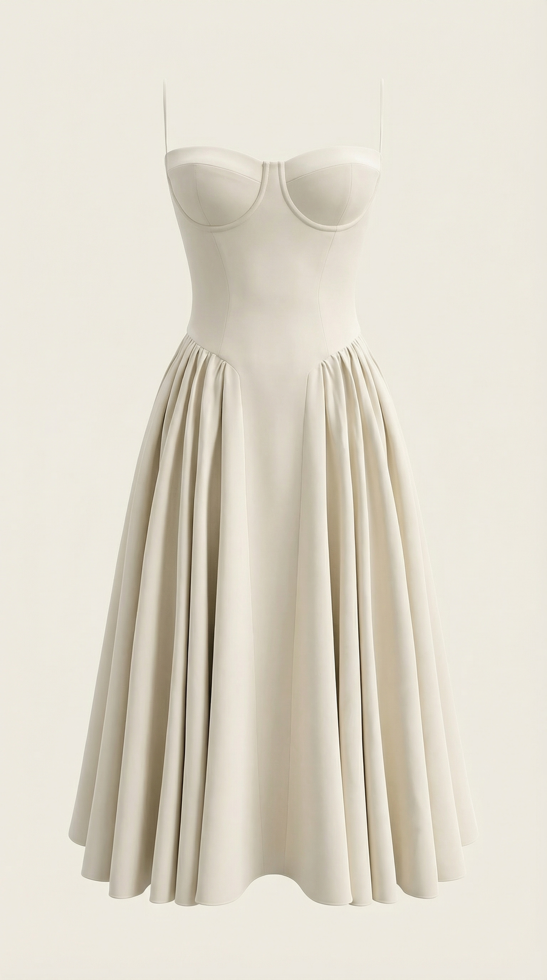 Damen Blumenmieder Midikleid mit Herzausschnitt