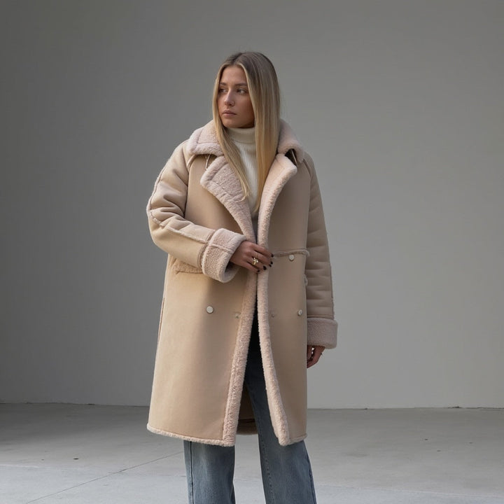 Eleganter Wintermantel aus Wildleder