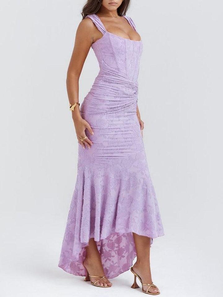 Blaues Glockenblumen-Maxikleid