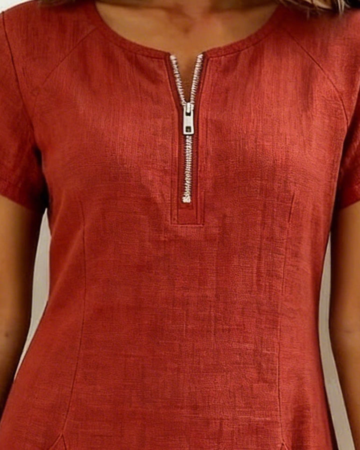 Leichtes Leinenkleid in A-Linien-Form für Damen