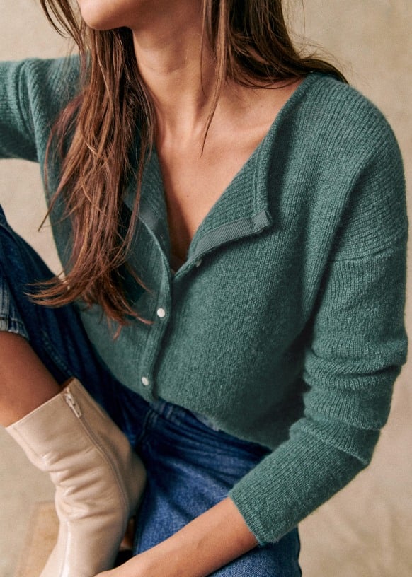Gemütlicher Grobstrick-Cardigan-Pullover