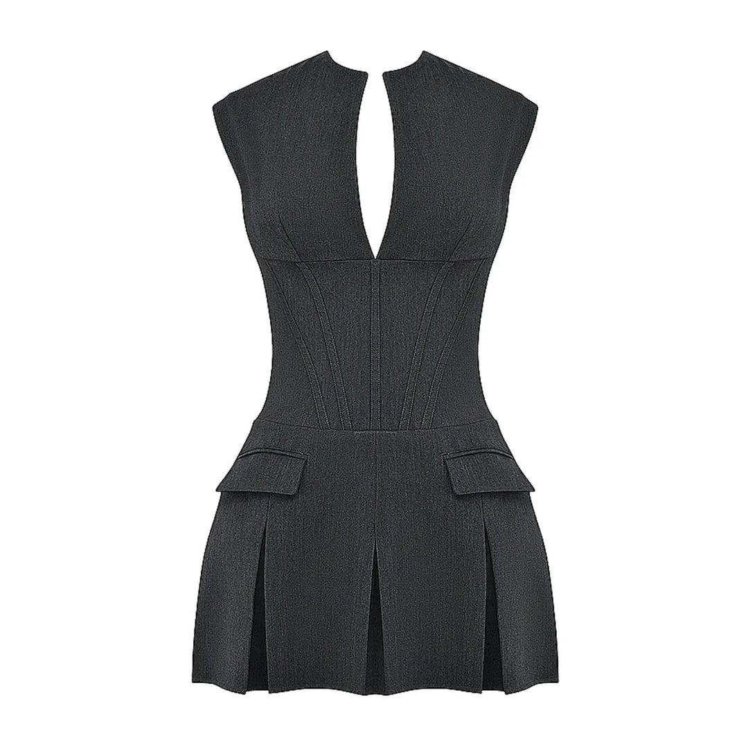 Faltenminikleid mit Korsett und zeitlosem Chic-Design