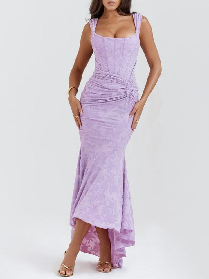 Blaues Glockenblumen-Maxikleid