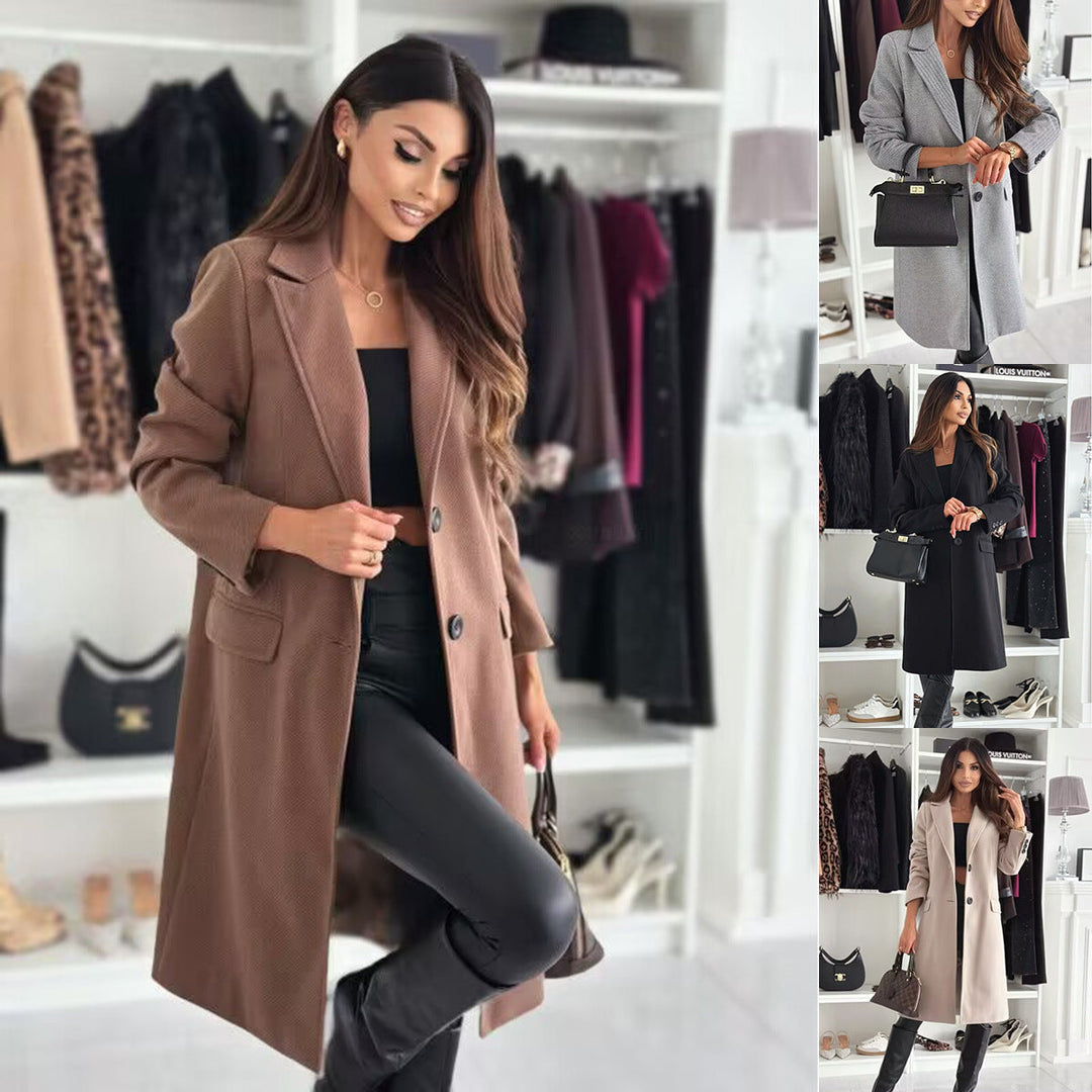Schicker langer Wintermantel aus Wollmischung für Damen