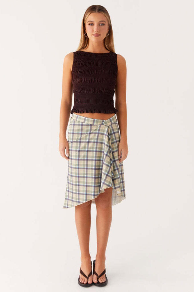 Damen-Midirock mit Karos für stilvolle Alltagslooks
