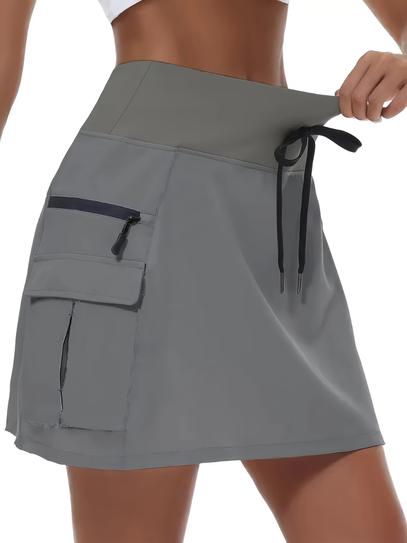 Kurzer Skort Leichtgewicht Rock mit verstellbarem Bund