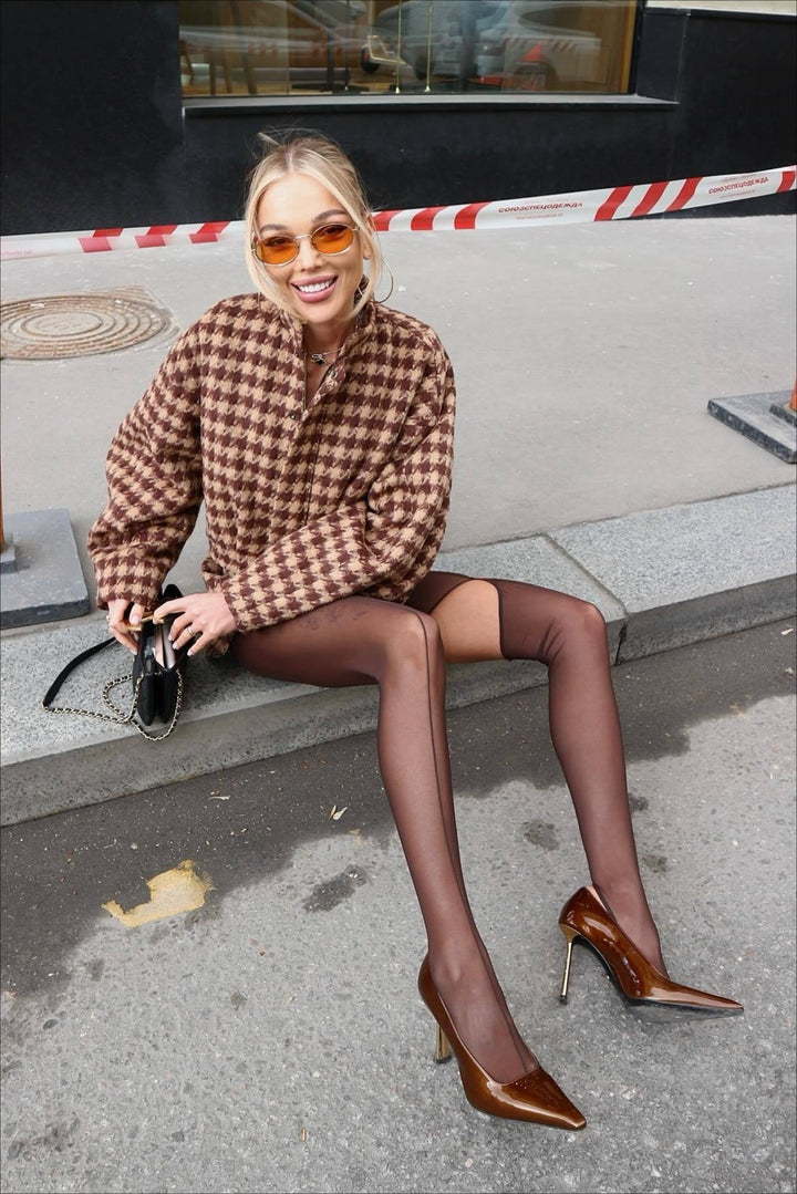 Vintage Hahnentritt-Zweiteiler Set