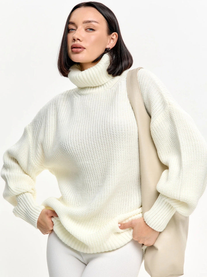Vielseitig kombinierbarer Damen-Rollkragenpullover aus Strick