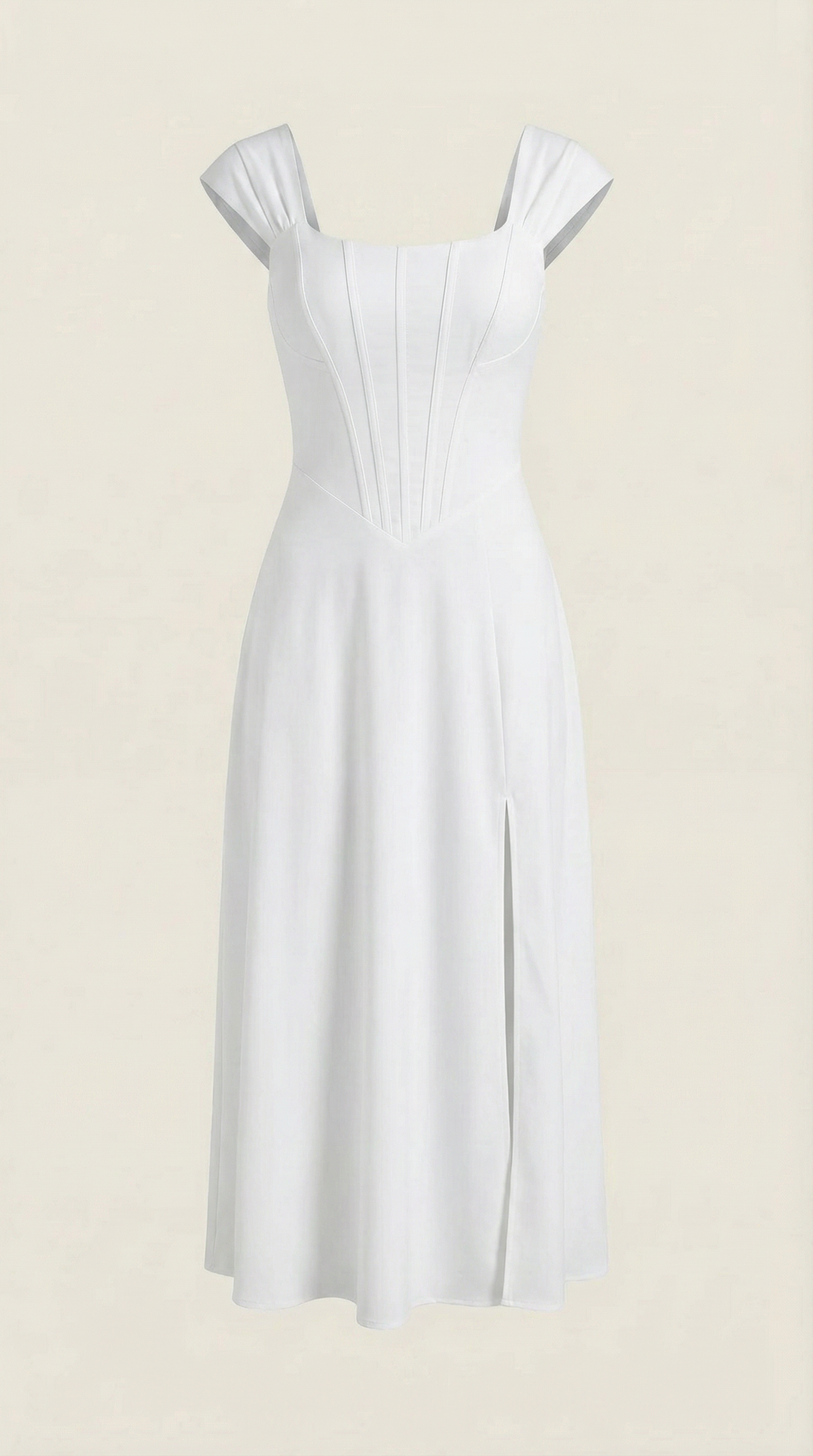 Damen Korsett Midikleid Elegantes Hochzeitsgastkleid