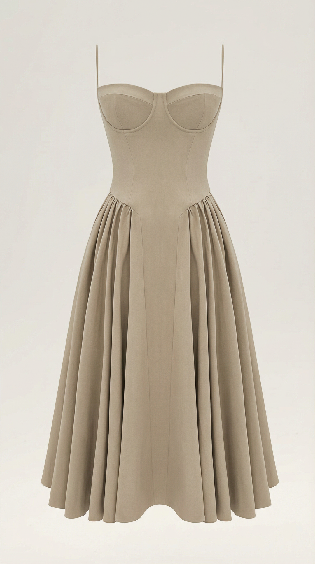 Damen Blumenmieder Midikleid mit Herzausschnitt